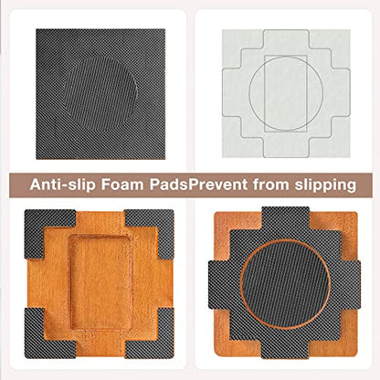 Wood Bed Risers 3.5 Inch with Non-Slip Rubber Pad Furniture 4 Pack, Brown - color: Large Brown 4pack