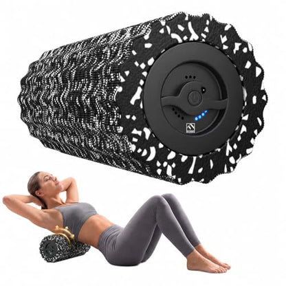 FITINDEX Vibrating Foam Roller for Exercise,4 Vibration Speeds,Rechargeable - color: Black