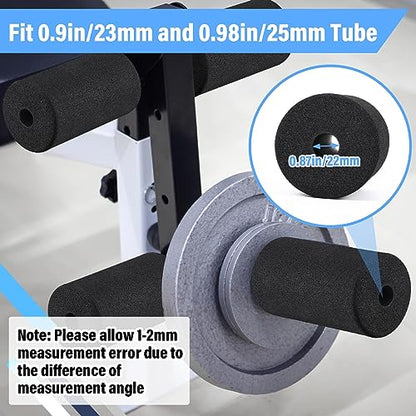 Deekin 4 Pcs Foam Foot Pad Rollers Buffer Tube Cover for Exercise Machine Home Gym Equipment Replacement Pads for Leg Extension Weight Bench Inversion Table(0.87 x 3.4 x 6.3 Inches) - size: 0.87 x 3.4 x 6.3 Inch