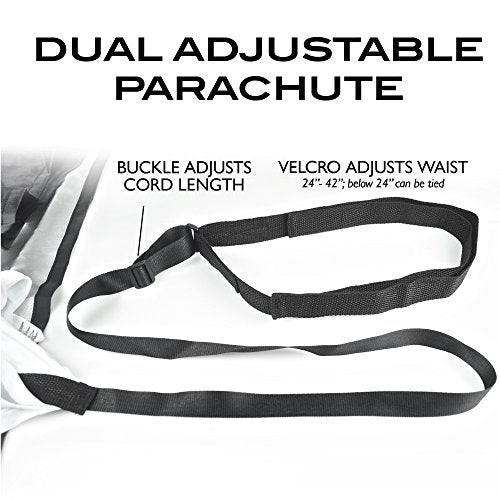 AGORA Sports Training Resistance Parachute for Football, Soccer, and Fitness Exercise Workout - 48" Diameter Parachute Adds 15-30 lbs of Resistance - Black