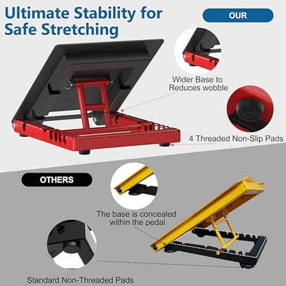 Adjustable Steel Slant Board for Calf Stretching, 5 Angles, 650 lb - color: Red+black