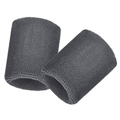 Bememo 12 Pcs Sweatbands Wrist Bands - color: Gray, size: 3.15 Inch