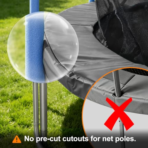 Exacme Double-Sided Round Trampoline Spring Cover, Replacement Safety Pad - color: Grey, size: 14FT