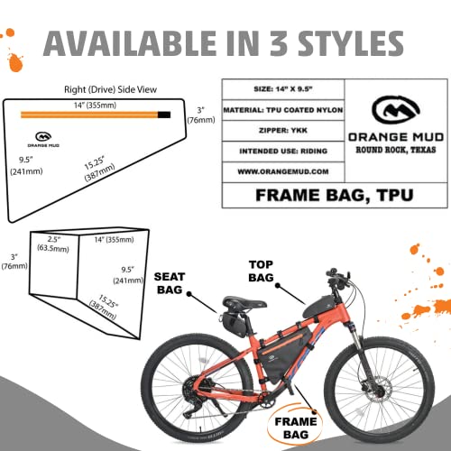 Orange Mud Waterproof Bike Frame Bag TPU Triangle Storage Bag - style: Frame Bag