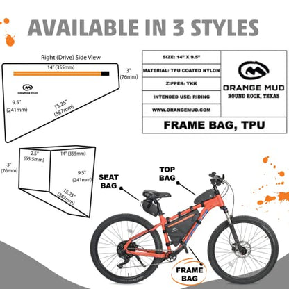 Orange Mud Waterproof Bike Frame Bag TPU Triangle Storage Bag - style: Frame Bag