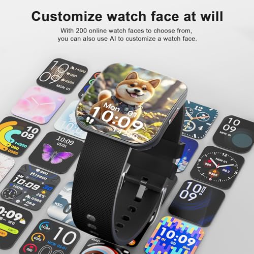 MFVLP Smart Watch for Women, 1.85" HD Fitness Tracker Black - color: Black