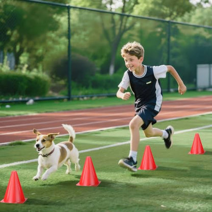 36pcs Cones 7 Inch Soccer Cones and Plastic Traffic Cones, Durable Cones for Sports Training, Ideal for Soccer, Basketball, Football, Skating, and Agility Drills Practice - color: red