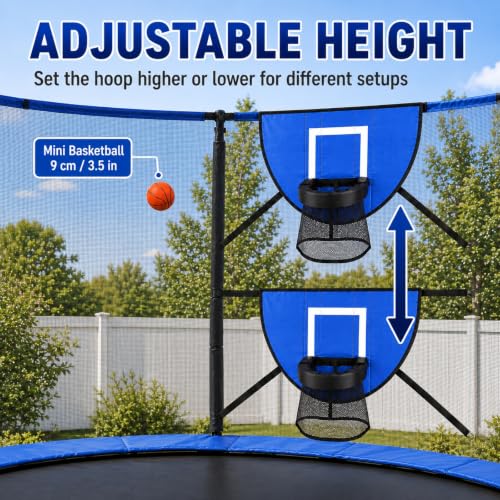 Trampoline Basketball Hoop Set, 4 Mini Balls & Pump Included