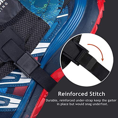 AONIJIE Low Trail Running Gaiters Reflective Ankle Guards for Hiking Marathon Triathlon Breathable Sand Prevention - color: Green