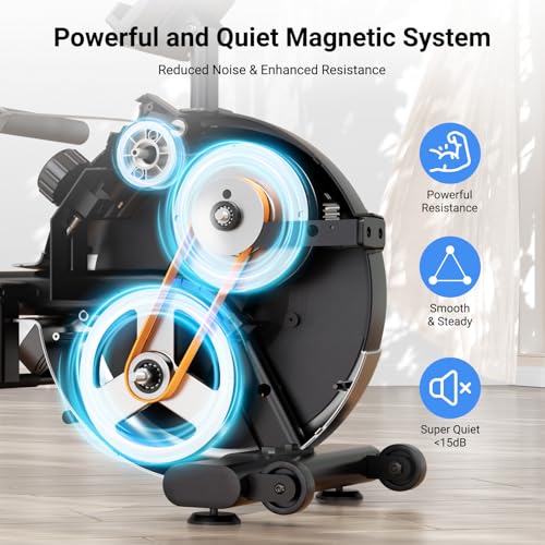 Dripex Rowing Machine, Upgraded Rowing Machines for Home, Magnetic Rower - color: Black/Orange