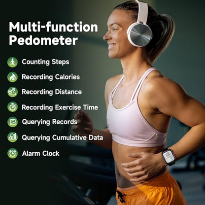Pedometer Watch, Multi-Function Pedometer for Walking Steps and Miles, 3D Super Accurate Step Counter, Track Steps for Men Women Seniors - color: Black