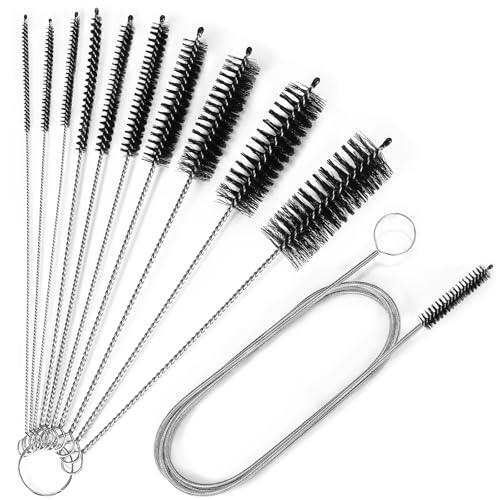 Ixiaoyoo 11 Pcs Cleaning Brushes Set, 8 Inch + 60 Inch Cleaner Brushes - color: Black Cleaning Brush Set