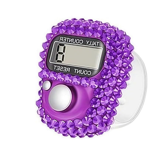 Electronic Finger Tally Counter Clicker Counter,Convenient Portable Digital Display Tally Counter,Resettable Mini Lap Counter for Golf Goods Counting Accessories,Track and Field Lap Counters(Purple)