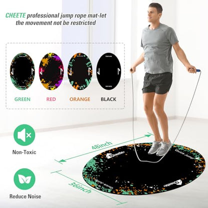 48"x36" (5mm) Jump Rope Mat, Workout Mats for Home Gym Flooring - color: Green