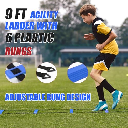 BaseGoal Soccer Goal for Backyard,with Bow Frame and Agility Ladder - size: 12x6 ft