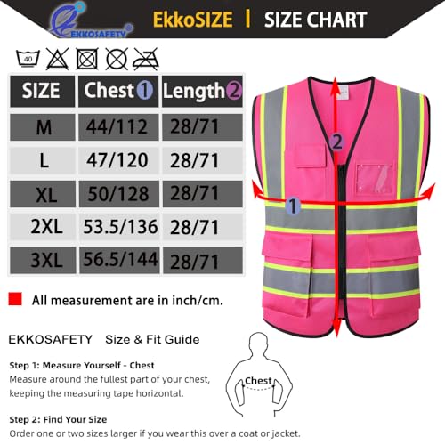 High Visibility Neon Safety Vest for Men Women,EK175,Pink,S - color: Hot Pink-ek175, size: Small
