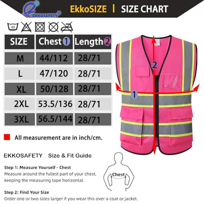 High Visibility Neon Safety Vest for Men Women,EK175,Pink,S - color: Hot Pink-ek175, size: Small