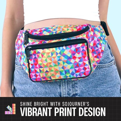 SoJourner Waterproof Fanny Pack, Rainbow Triangles - color: Rainbow Triangles