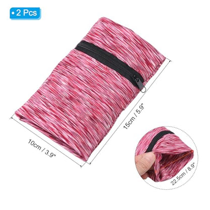 PATIKIL Wrist Pouch Wrist Wallet Sports Wristband Wallet with Zipper Pocket for Running Jogging Hiking Cycling Yoga - color: Rose Red