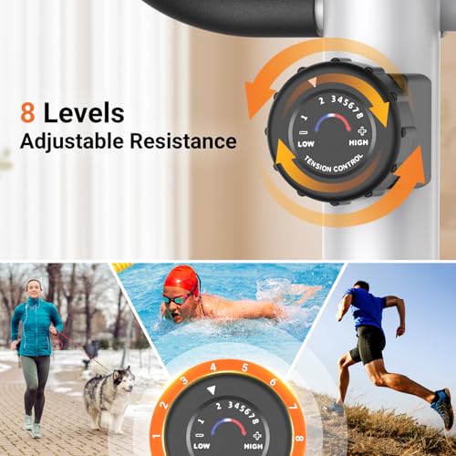ANCHEER Elliptical Exercise Machine, Elliptical Trainer for Home Gym, Exercise Equipment 500Lbs, Ultra-Silent Elliptical Machine with Pulse Rate Grips & 8 Resistance Levels