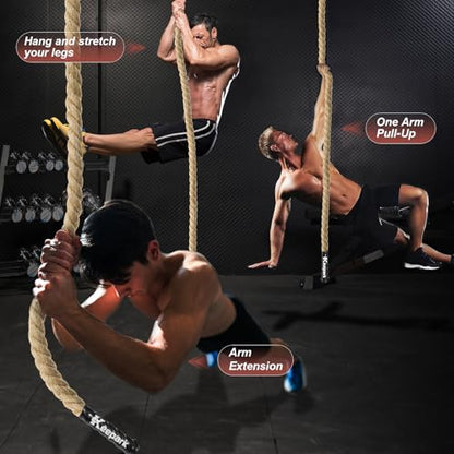 Climbing Rope Gym Exercise Ropes - 1.5 Inch Diameter 10FT 15FT 20FT 25FT 30FT 35FT 40FT 50FT Climb Rope for Fitness & Strength Training, Workout Climbing Rope for Adults Home Indoor or Outdoor - style: 1.5 Inch-20ft