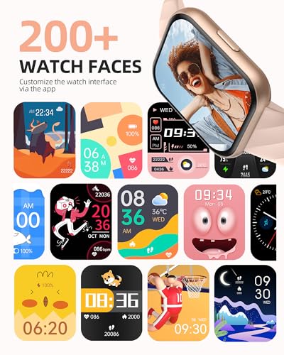 Parsonver Smart Watch, 5ATM Waterproof Watch for Swimming, 110+ Sport Modes - color: Rose Gold