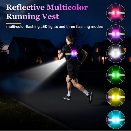 Reflective Running Vest for Men & Women, Built-in Control Panel