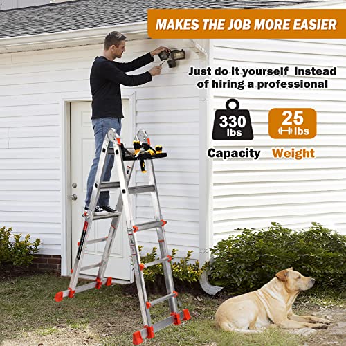 Soctone Ladder, A Frame Extension Ladder, 10.5 Ft Multi Position Ladder - size: 10.5 Ft