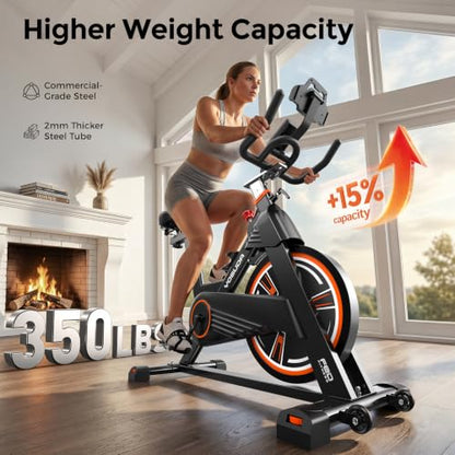 YOSUDA PRO Magnetic Exercise Bike 350 lbs Weight Capacity - color: Orange