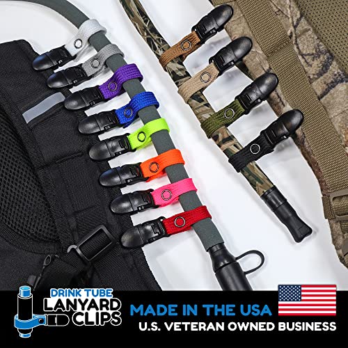 Hydration Pack Drink Tube Lanyard Clip - color: Hot Pink