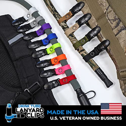 Hydration Pack Drink Tube Lanyard Clip - color: Hot Pink