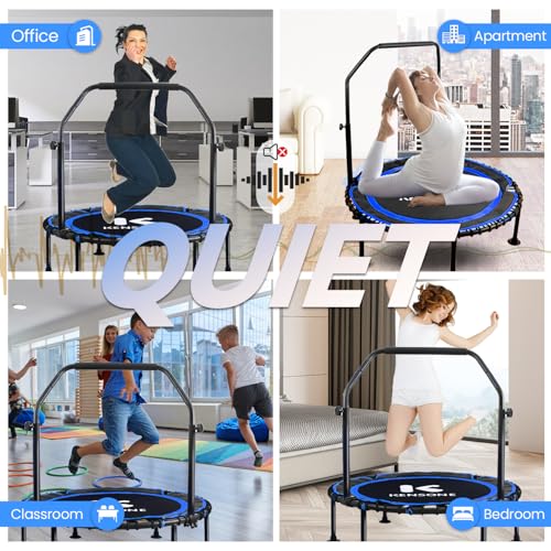 K KENSONE 40/48" Rebounder Trampoline for Adults, Bungee, 450/550 LBS Quiet - color: Blue, size: 40" U-Bar