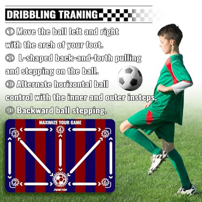 Soccer Training Mat, Soccer Training Equipment, Soccer Gifts for Boys 8-12 - color: Stripes, size: 35*23 IN