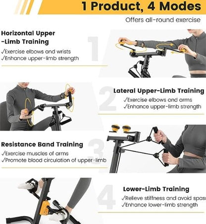 Exercise Bike for Home Use, Foldable Pedal Exerciser with Adjustable Resistance & Height, Cardio Workout Equipment for Adults, Seniors, Home Gym, Office