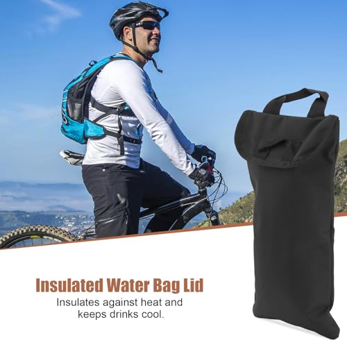 BOXOB Water Bladder Insulator Bag with Cleaning Kit, Oxford Cloth Hydration Insulation Sleeve Cover Cooler Accessories for 2L Hydration Bladder for Hiking Camping (Black, No Water Bag Included)