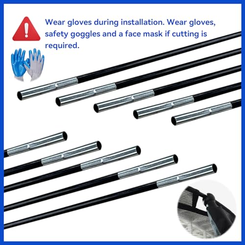 Trampoline Fiberglass Rods, for Poles with Tube Caps - size: For 12FT Trampoline Frame