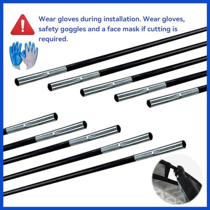 Trampoline Fiberglass Rods, for Poles with Tube Caps - size: For 12FT Trampoline Frame