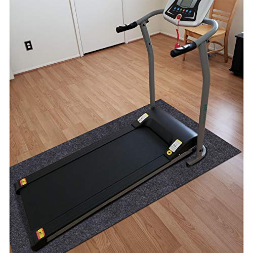 Fitness Equipment Mats, Absorbent/Waterproof – Protects Exercise Equipment and Floor，Protective Flooring Under Elliptical Machine mat, Indoor Treadmill Mat，Washable (24" x 48")