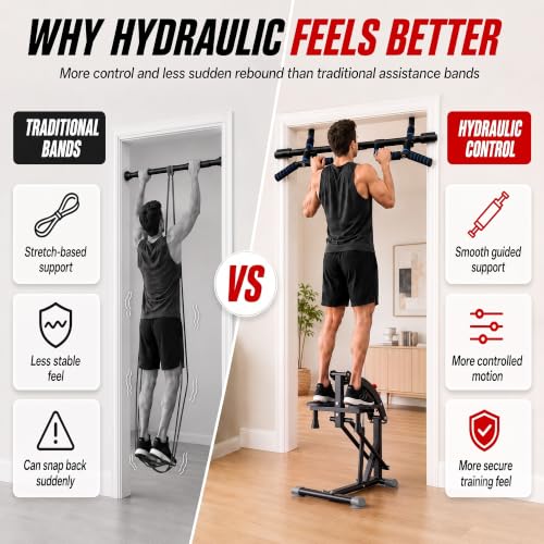 EPHESPORT Pull Up Assist Machine with 6-Level Hydraulic Support