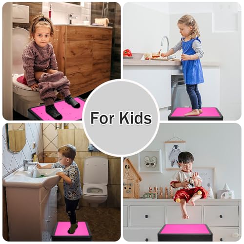 Adjustable Step Stool for Adults - Noctilucent Bed Step Stools, 600 LBS Capacity Non-Slip Safety Step Platform Indoor and Outdoor for Seniors and Adults, Wide Step Stools Elderly Assistance at Night