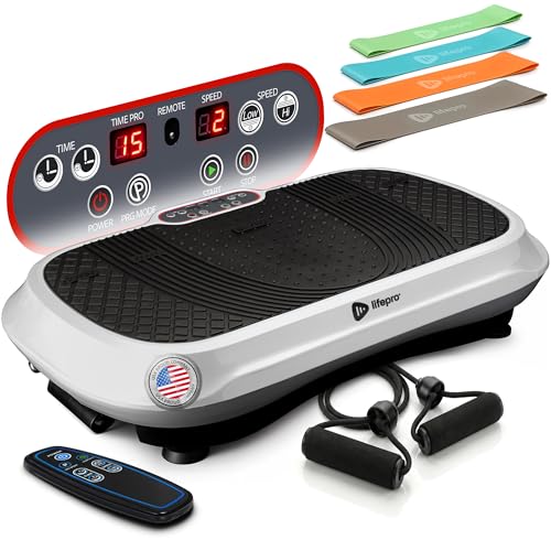 Lifepro Waver Vibration Plate Exercise Machine with 99 Speeds & 10 Presets - color: White