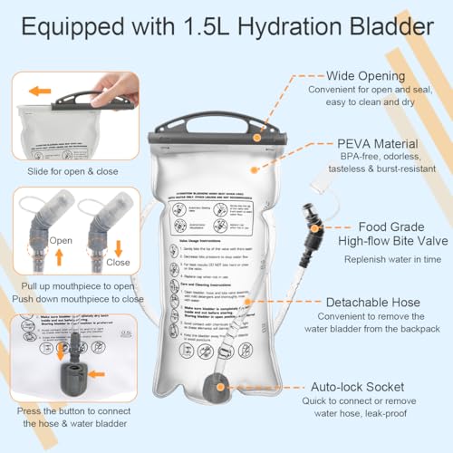 Running Vest Hydration Backpack for Men Women, Lightweight Breathable Hydration Packs, Adjustable Chest Straps Daypack, Reflective Water Running Vest for Marathon, Trail, Hiking, Cycling - color: Orange