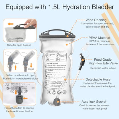 Running Vest Hydration Backpack for Men Women, Lightweight Breathable Hydration Packs, Adjustable Chest Straps Daypack, Reflective Water Running Vest for Marathon, Trail, Hiking, Cycling - color: Grey