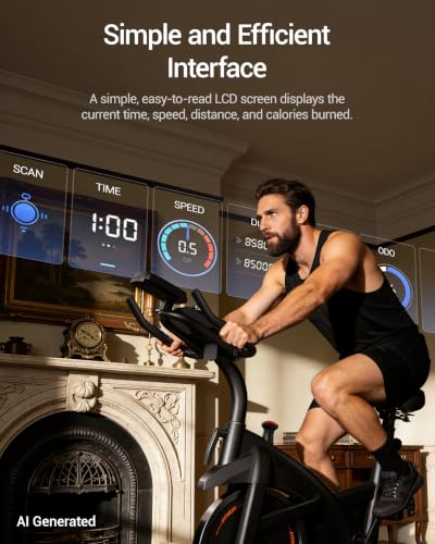 CURSOR FITNESS Exercise Bike, Stationary Bikes for Home with Brake Pad - color: Black