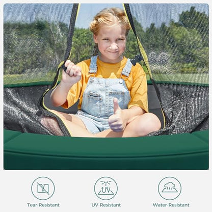 SONGMICS Replacement Trampoline Safety Pad Mat, 10ft 12ft 14ft 15ft Standard Size, Spring Cover, UV-Resistant, Tear-Resistant, Edge Protection - color: Dark Green, size: 14FT, style: Non-Removable