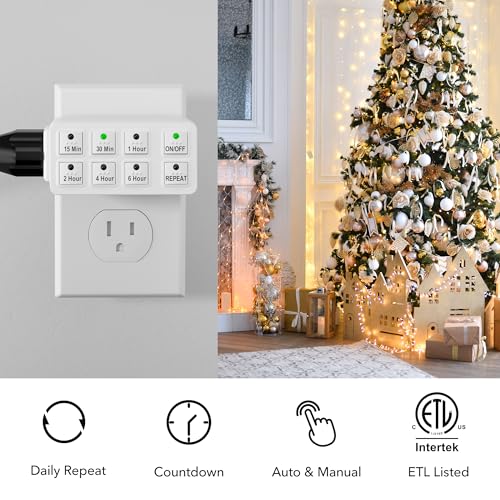 BN-LINK 2 Pack Indoor Countdown Timer with Repeat Function, 3-Prong - style: 2 Pack