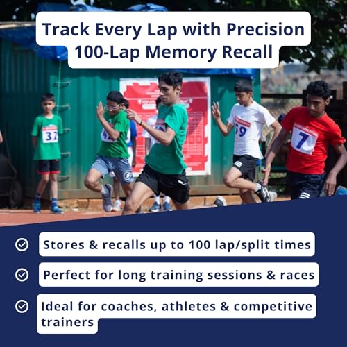 ULTRAK 495 Stopwatch – Blue Professional 100-Lap Digital Timer, Countdown Interval Tracker, Water-Resistant Sports Watch, Chronograph for Coaching & Training - color: Blue