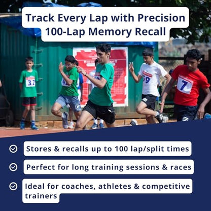 ULTRAK 495 Stopwatch – Blue Professional 100-Lap Digital Timer, Countdown Interval Tracker, Water-Resistant Sports Watch, Chronograph for Coaching & Training - color: Blue