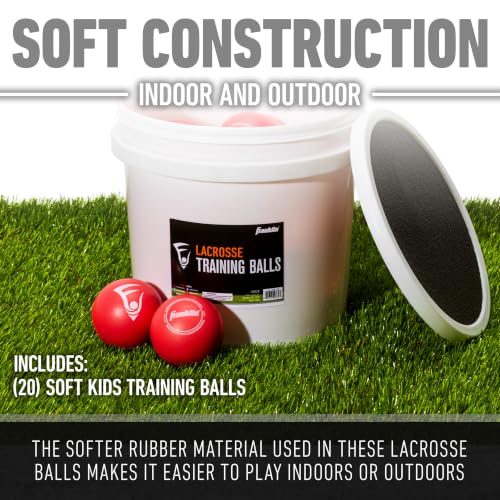 Franklin Sports Soft Training Official Size Lacrosse Ball Bucket - 20 Pack
