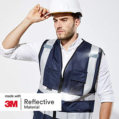 Salzmann Safety Vest | Hi Vis Reflective Vest | US ANSI/ISEA 107 - color: Navy Blue, size: XX-Large-3X-Large